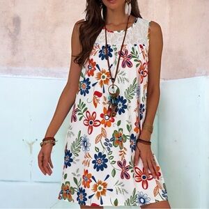 White and Blue Sleeveless Sundress Mini. NWT